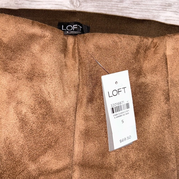 LOFT Brown Faux Suede Leggings Size Small NWT - Picture 3 of 4